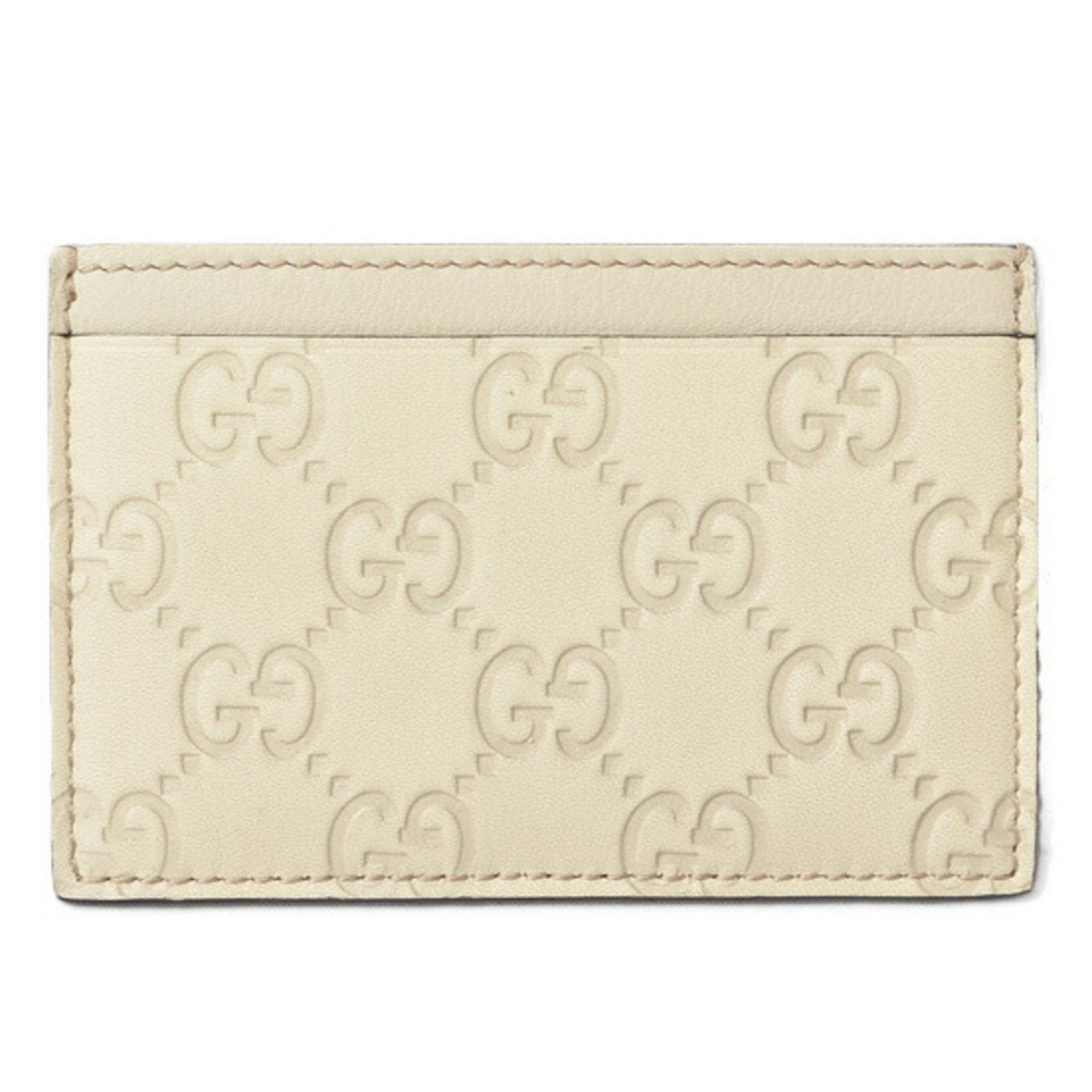 Gucci Card Case Business Holder Pass Shima Leather Off White 163233 A0v1g 9022